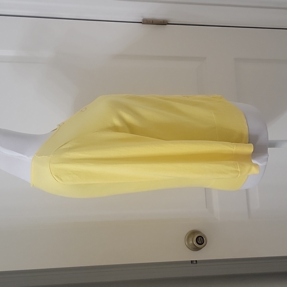 Chaps Size M Lemon Yellow Button Front Long Sleev… - image 4